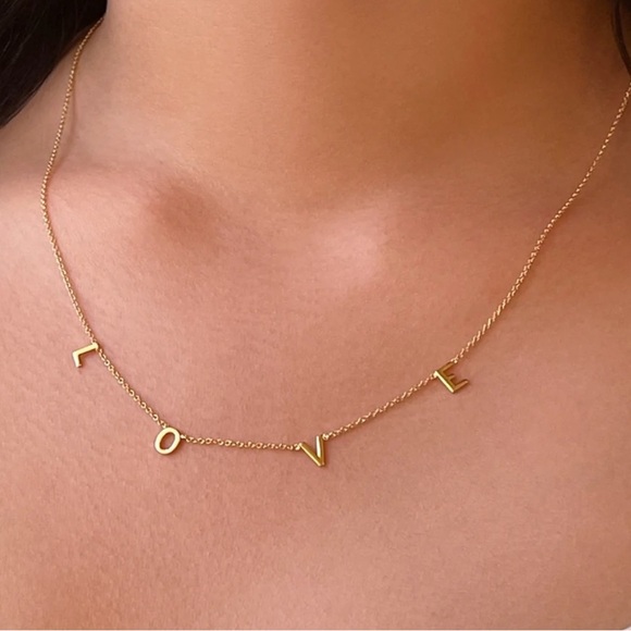 BYCHARI Jewelry - BYCHARI Gold LOVE Letter Necklace